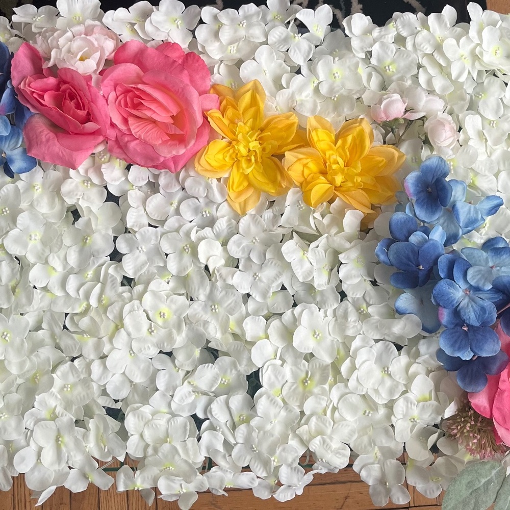 Flower Wall Panel Photo Backdrop 2 in 1 Rose and Hydrangea Flower Panels-